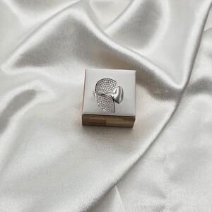 Sterling Silver 925 Tri-Leaf Floral Moissanite Ring